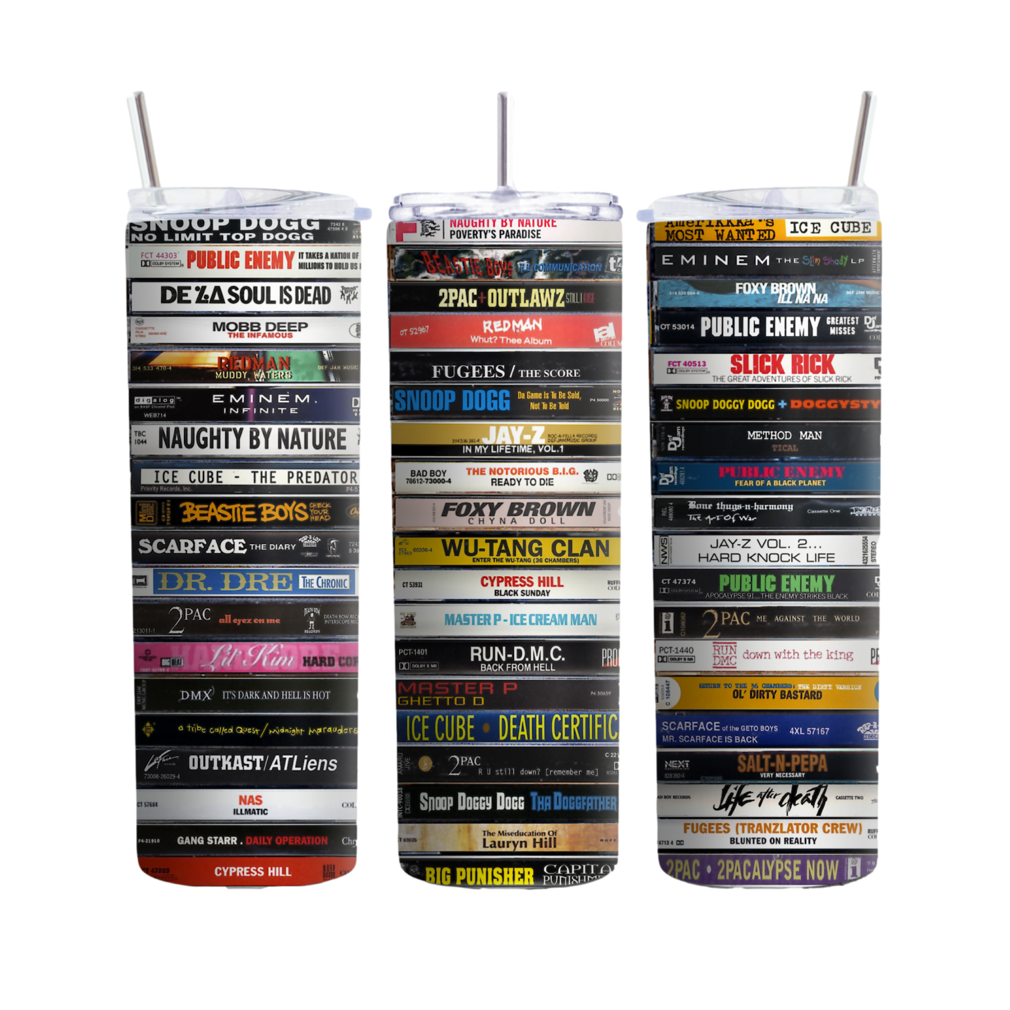 Inspire Me Positive 90s Hip-Hop Old-School Cassette Design Tumbler - 20oz Stainless Steel with Lid & Straw - Perfect Gift for Music Lovers