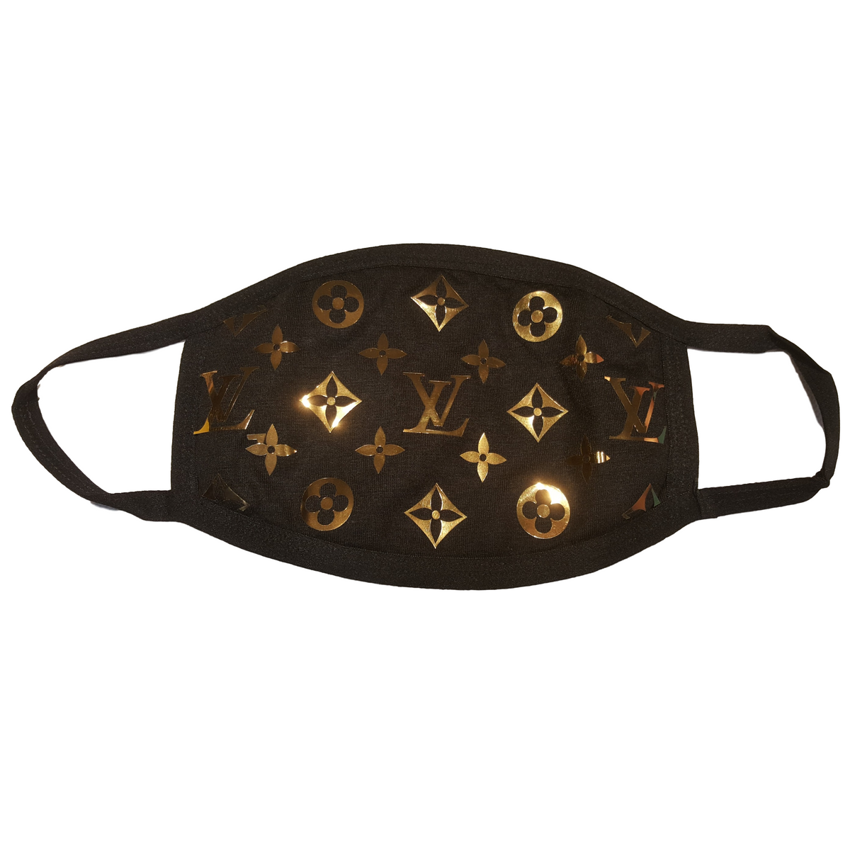 Luxurious LV Face Mask- CLASSIC BLACK LEATHER WITH FILTERS - Mikaaa sunlight