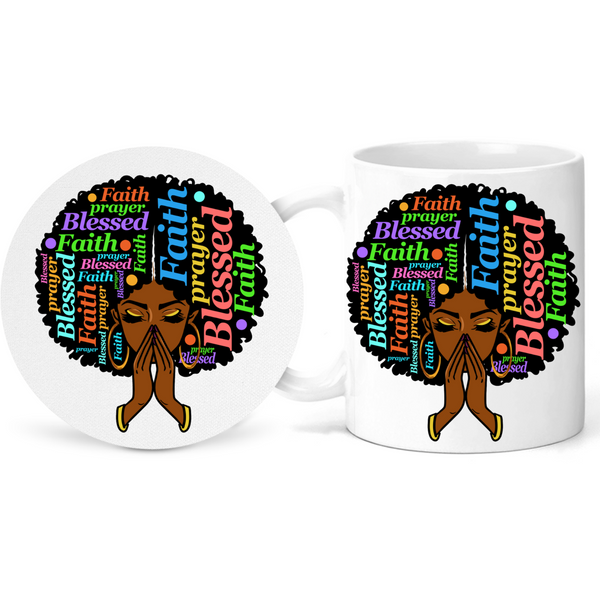 Black Woman Blessed Inspirational Faith Coffee Tea Lovers Gift  Mug