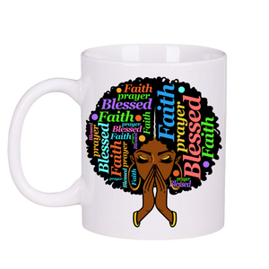 Black Woman Blessed Faith Coffee Mug
