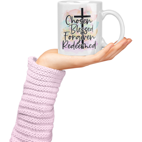 Chosen Blessed Christian Faith Inspiration Gift Mug and Coaster Set - Inspire Me Positive