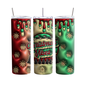 Festive Christmas Vibes Tumbler Cup, Perfect Holiday Gift for the family, Seasonal Drinkware for Christmas Celebrations