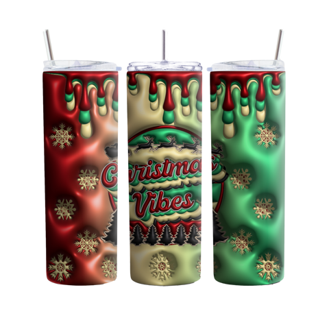 Christmas Vibes Holiday Tumbler Cup For Festive Christmas Gift