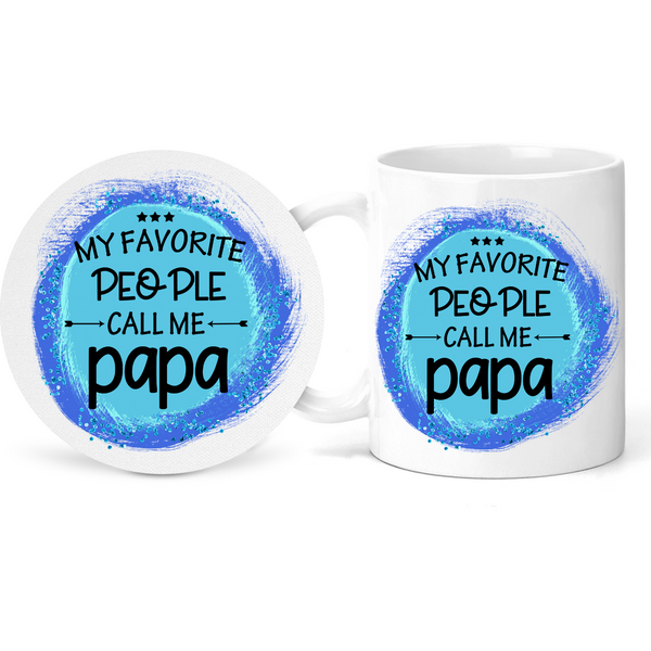My Favorite People Call Me Papa Father's Day Birthday Dad Papa Mug Gift Set - Inspire Me Positive