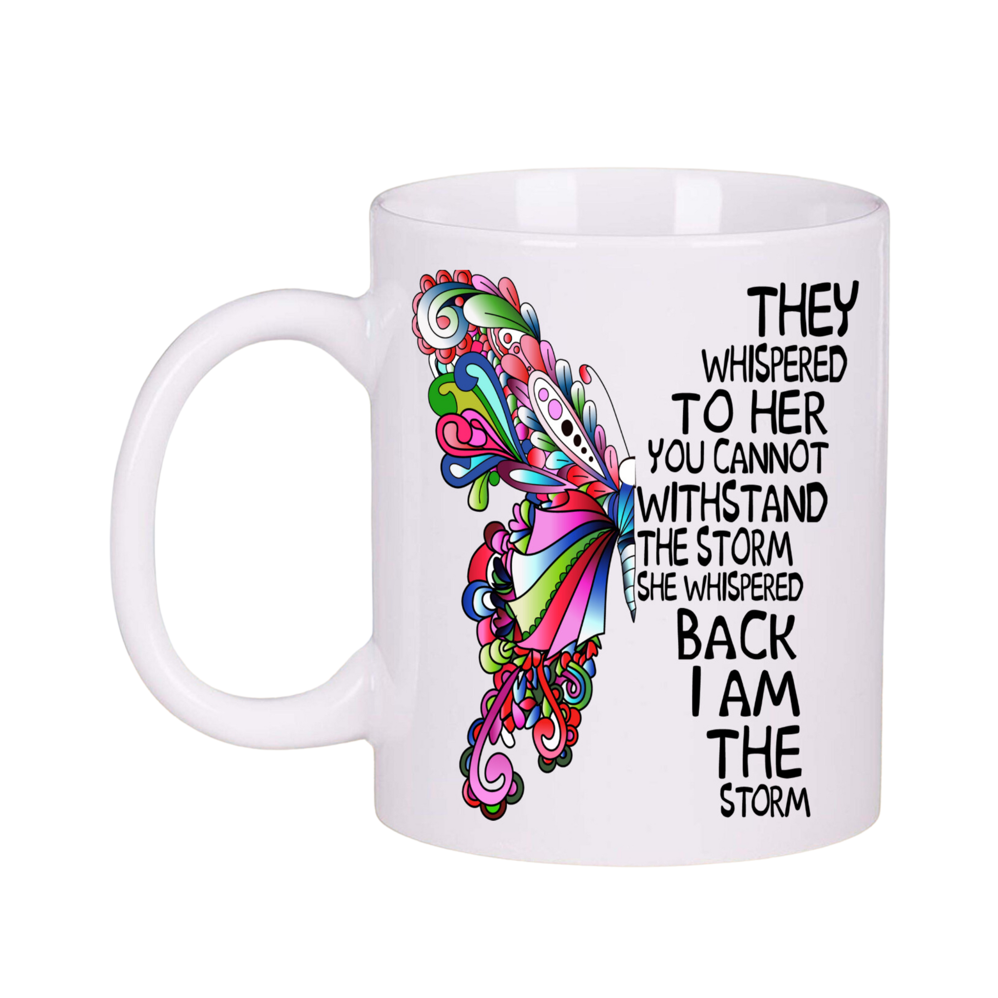 I Am the Storm Women's Inspirational White 11oz Ceramic Coffee Tea Mug Gift Set - Inspire Me Positive