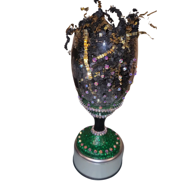 Custom Glitter Rhinestone Wine Goblet, Perfect Gift for Any Occasion Inspire Me Positive