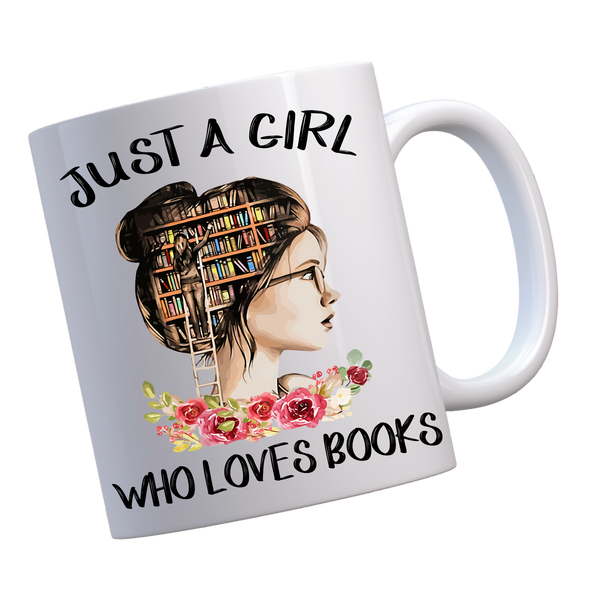 Just a Girl Who Loves Books Coffee Book Lovers Coffee Tea Mug Gift Set - Inspire Me Positive