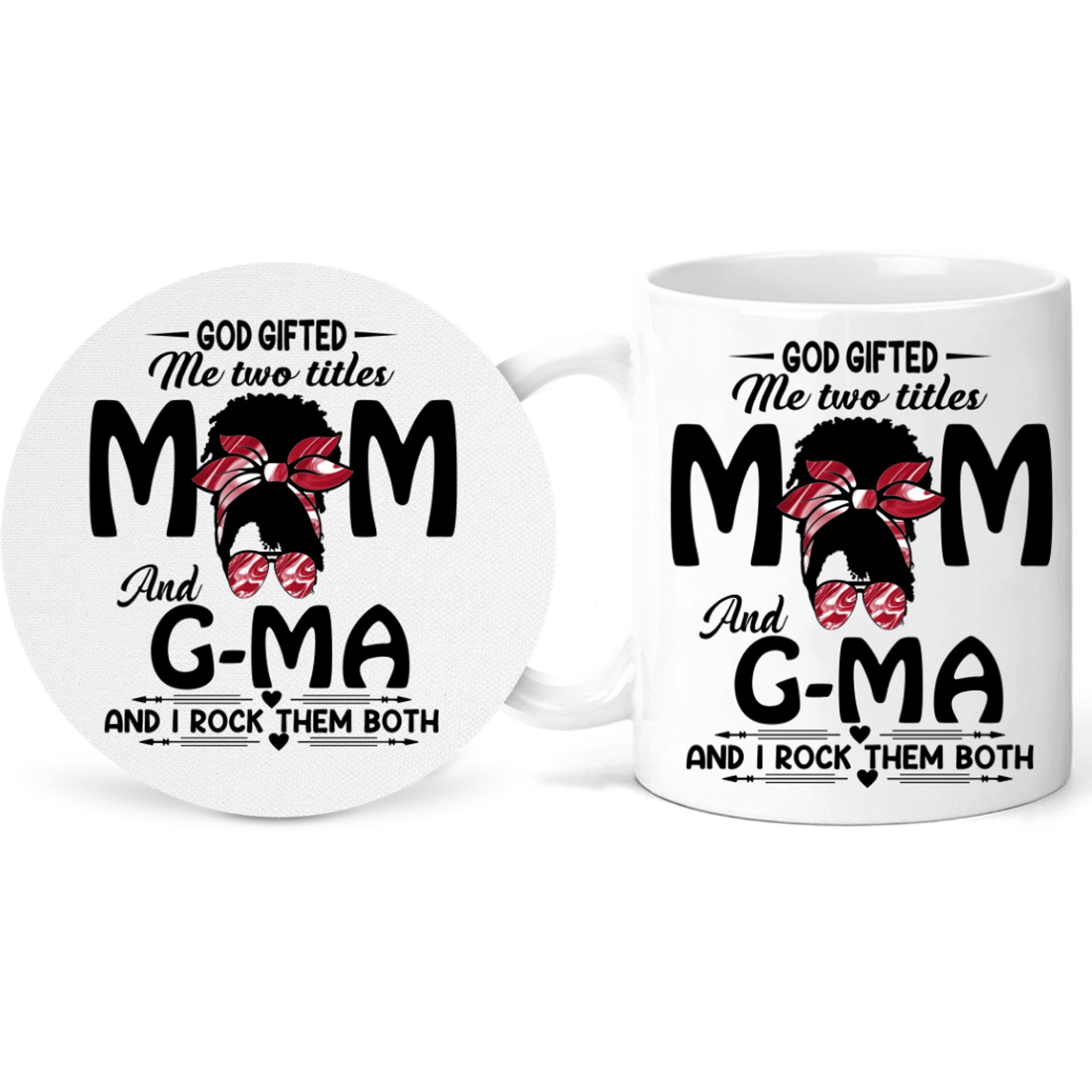 Mom and GMa Inspirational and Appreciation Gift Mug Set Inspire Me Positive