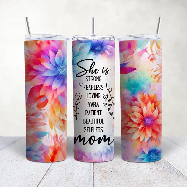 Inspire Me Positive, Mothers Day Watercolor Floral Tumbler19709444959