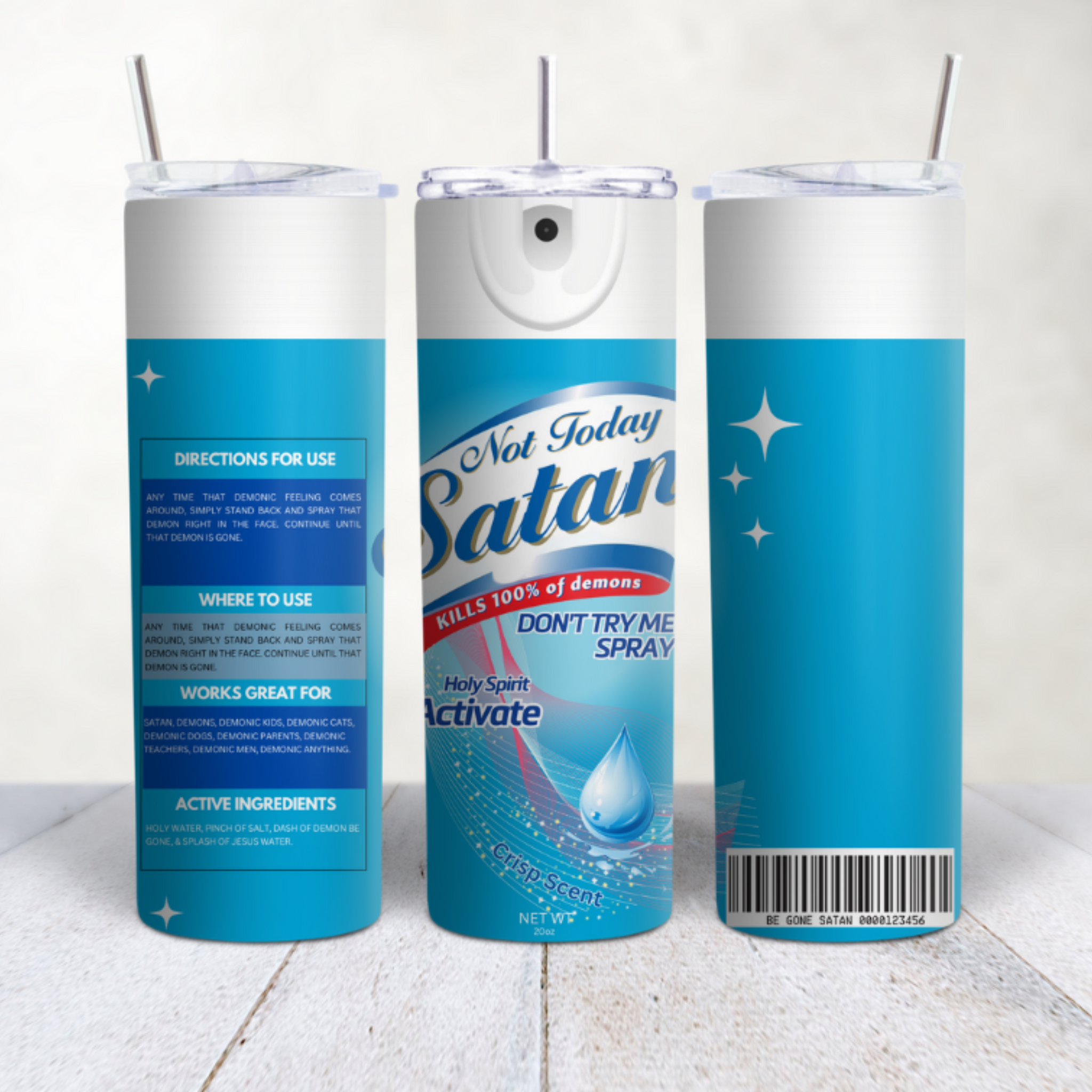Not Today Funny Inspiration Light Blue 20 Ounce Stainless Steel Tumbler