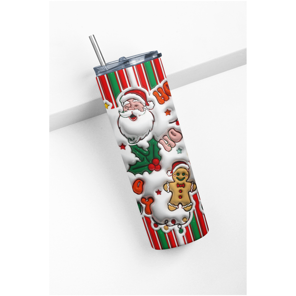 Santa Candy Cane Christmas 20oz Tumbler, Festive Holiday Drinkware, Perfect Family Gift for Seasonal Cheer