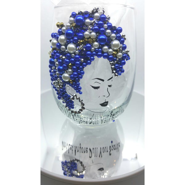 Blue Stemless Wine Glass - Inspire Me Positive, LLC