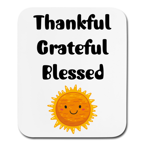 Thankful Grateful Blessed Mouse pad Vertical - Inspire Me Positive, LLC