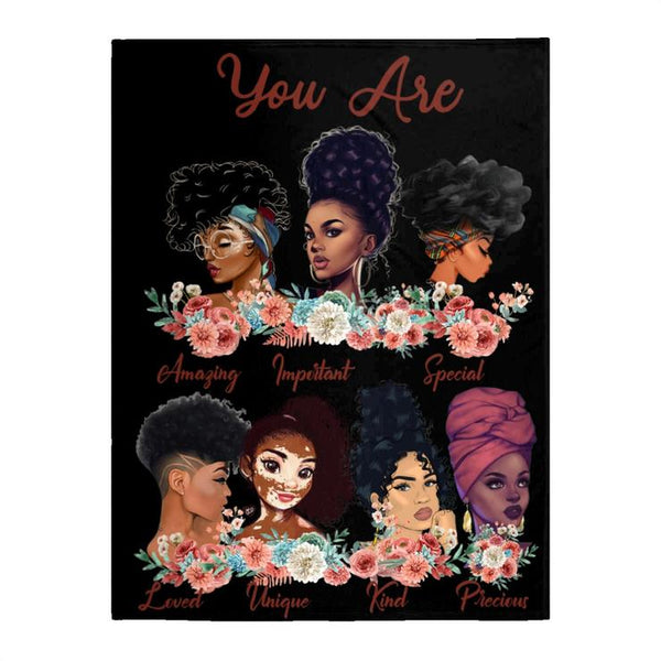 Beautiful Black Women Throw Blanket - Inspire Me Positive, LLC