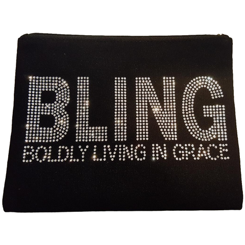 BLING Boldly Living In Grace Accessory Rhinestone Bling Bag