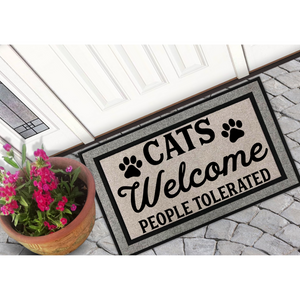 Cats Welcome People Tolerated Door Mat - Inspire Me Positive