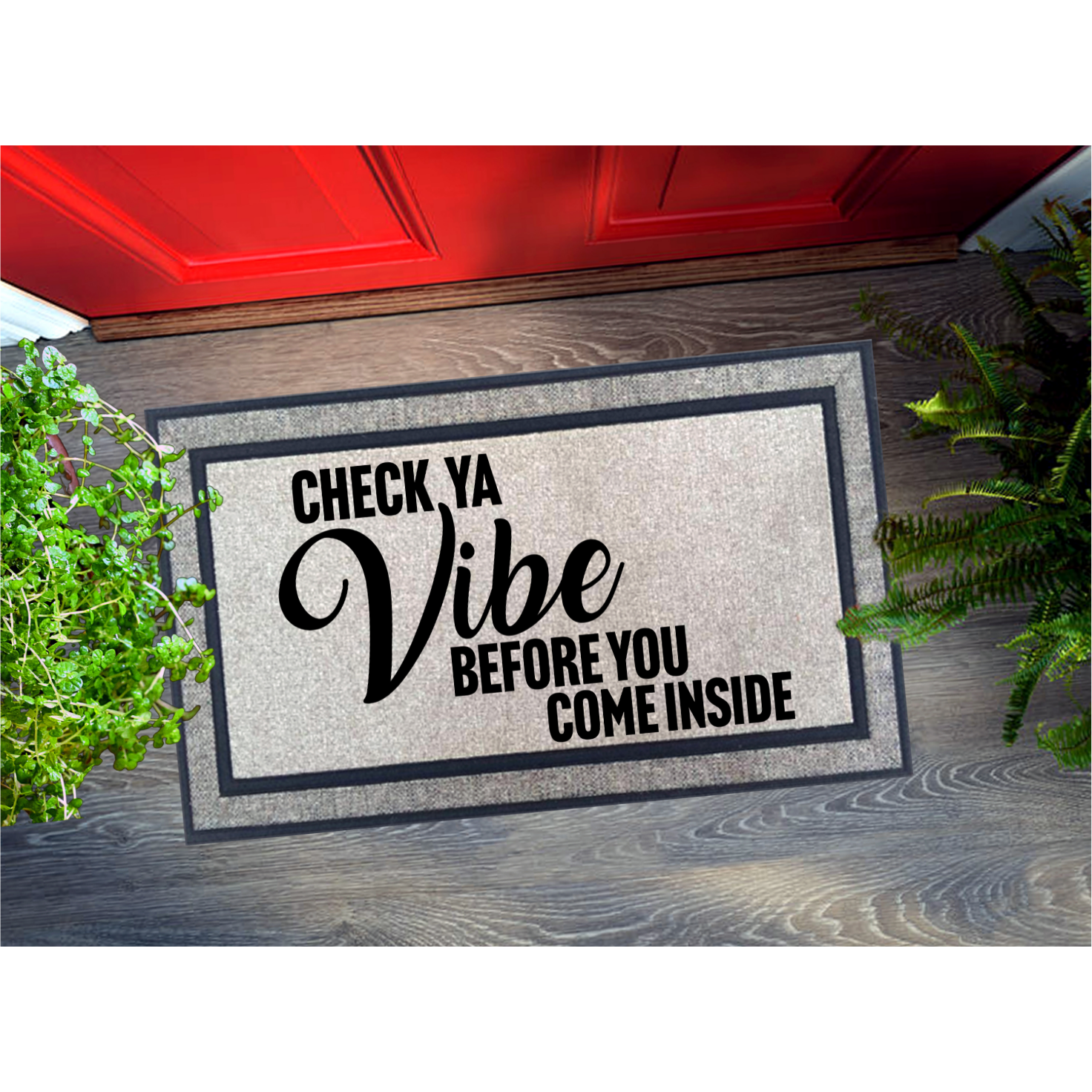 Positive Vibes Inside Doormat, Shoes Door Mat, Personalized