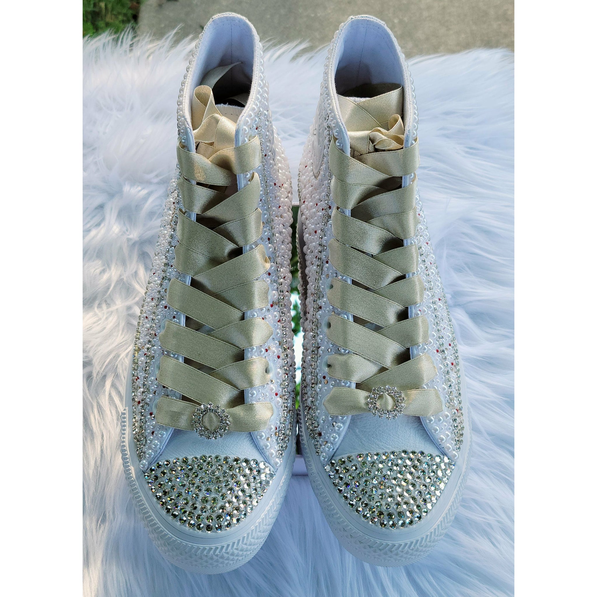 Wedding bridal customised converse, pearls, outlet crystals, personalised, bling made to order