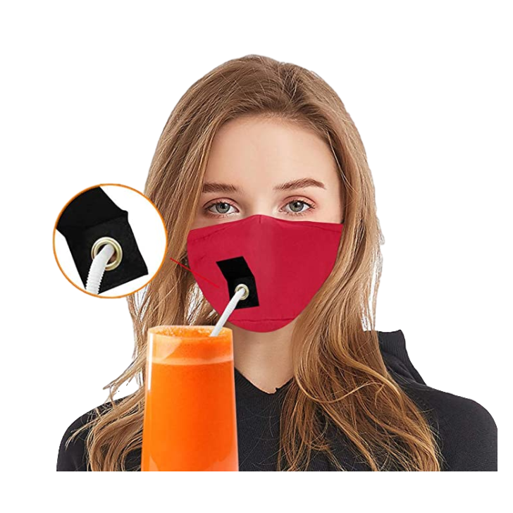 Drinking Straw Hole Face Mask - Inspire Me Positive, LLC