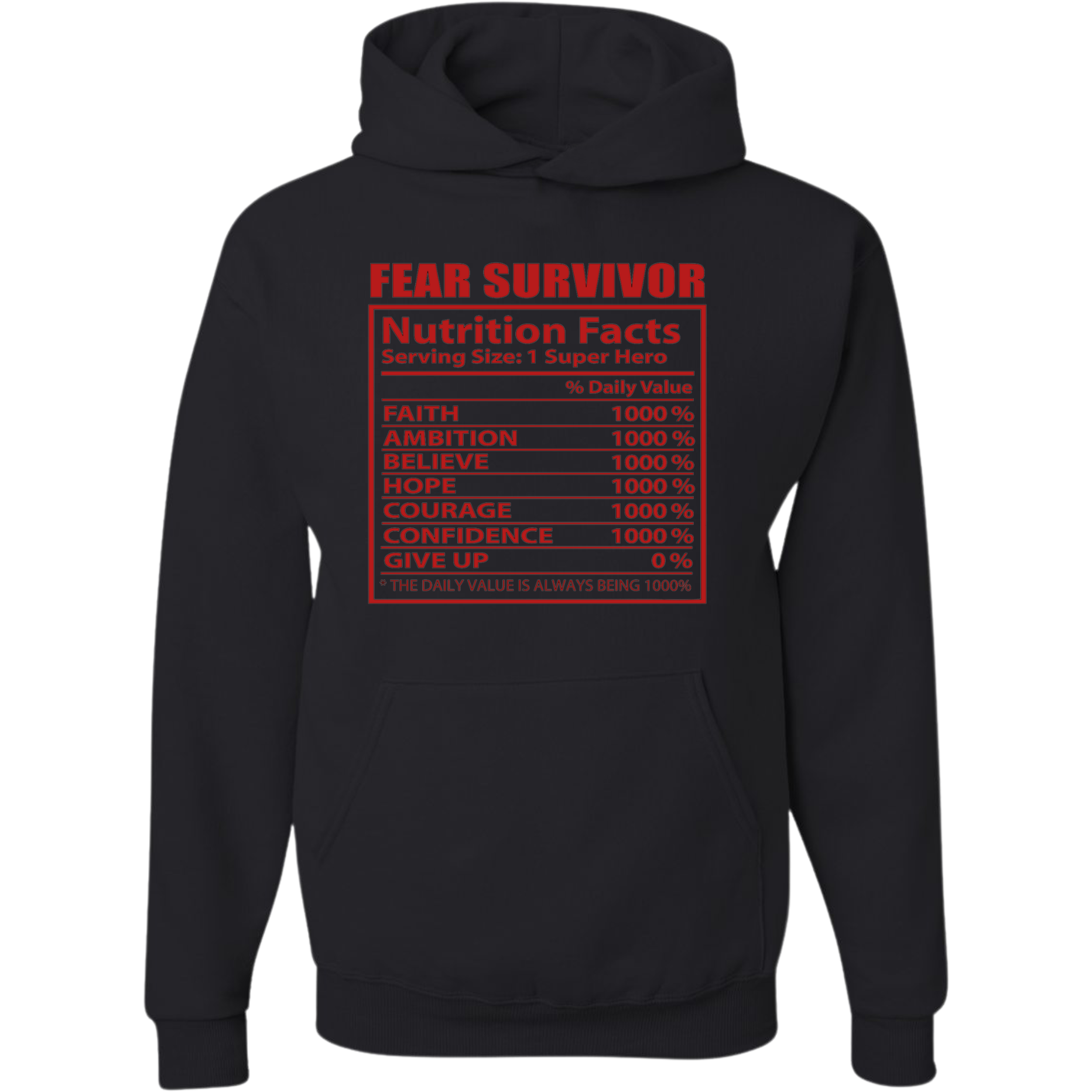 Fear Survivor Inspirational Black Hoodie Inspire Me Positive