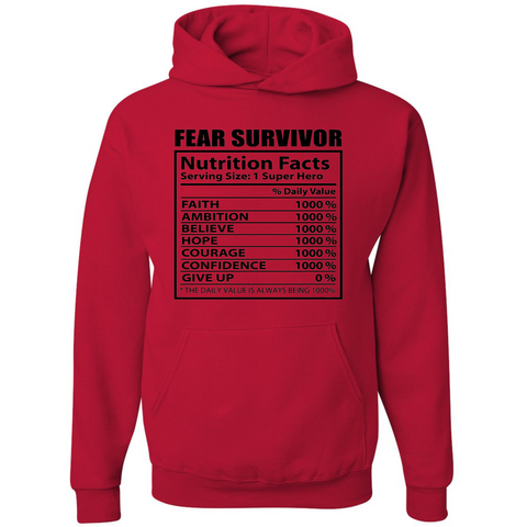 Fear Survivor Inspirational Red Hoodie - Inspire Me Positive