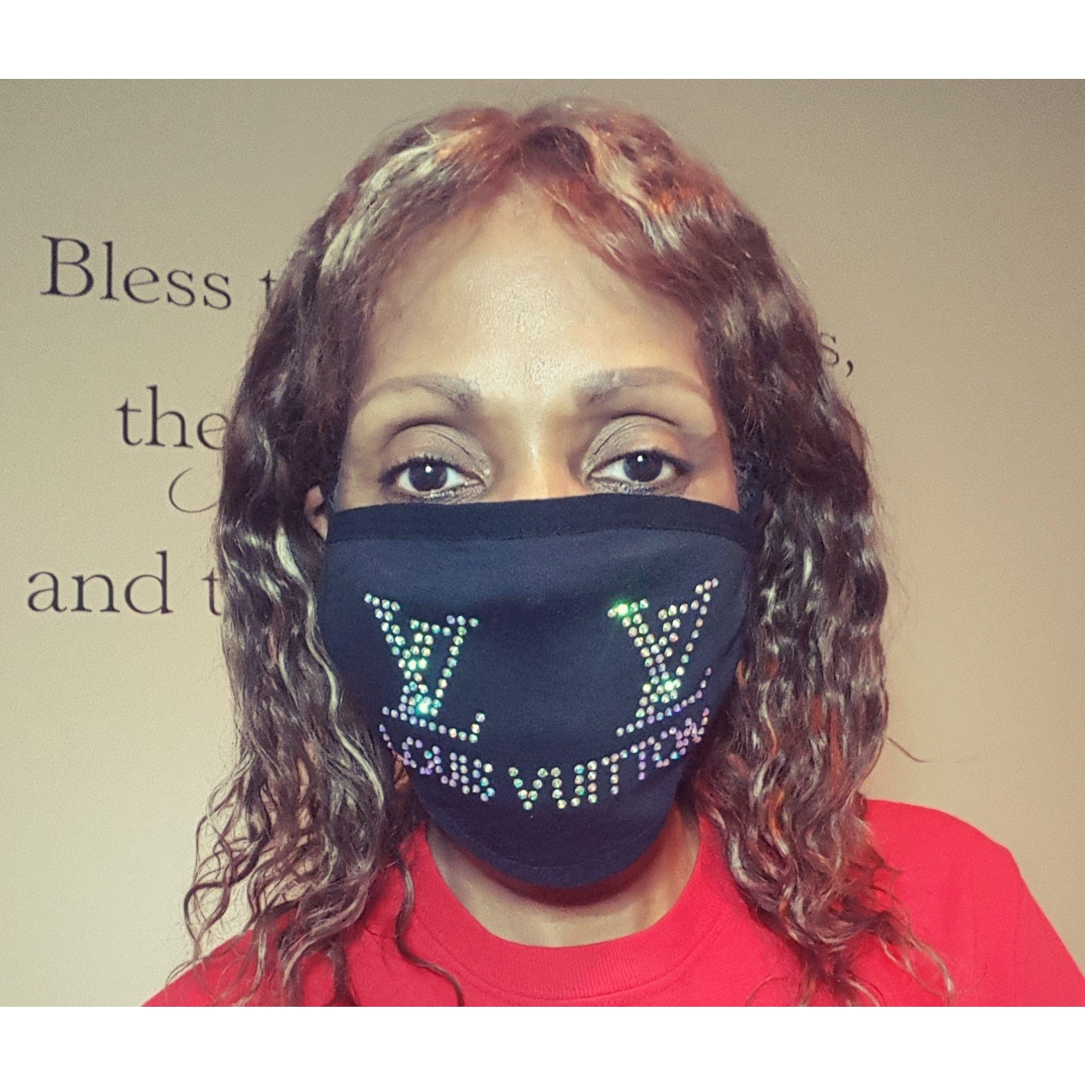 LV Bling Inspired Face Mask with Filter - Inspire Me Positive, LLC
