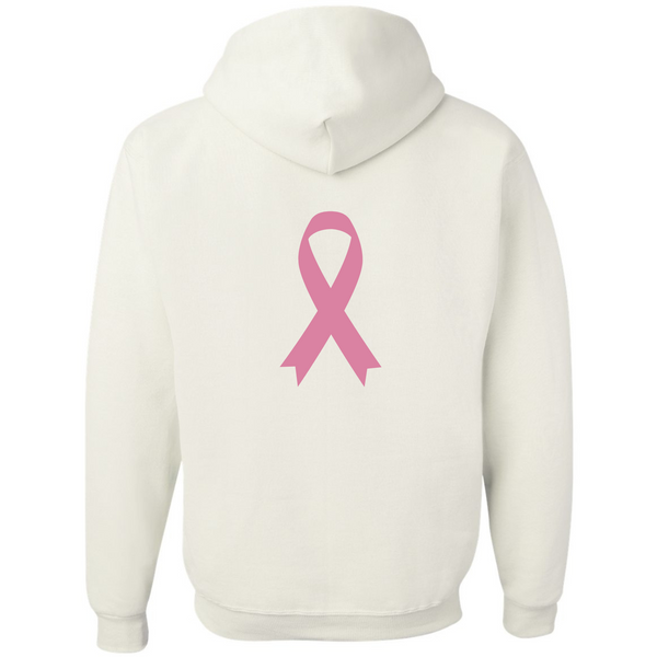 PINKTOBER Breast Cancer Awareness Inspirational White Hoodie - Inspire Me Positive
