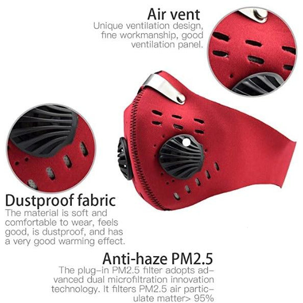 Red Neoprene Mask with Filter