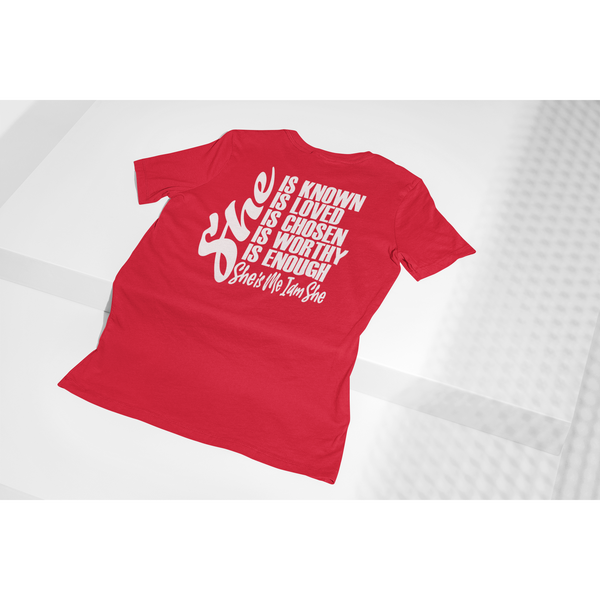 She Is Me Inspirational Empowerment Unisex Red T-Shirt - Inspire Me Positive