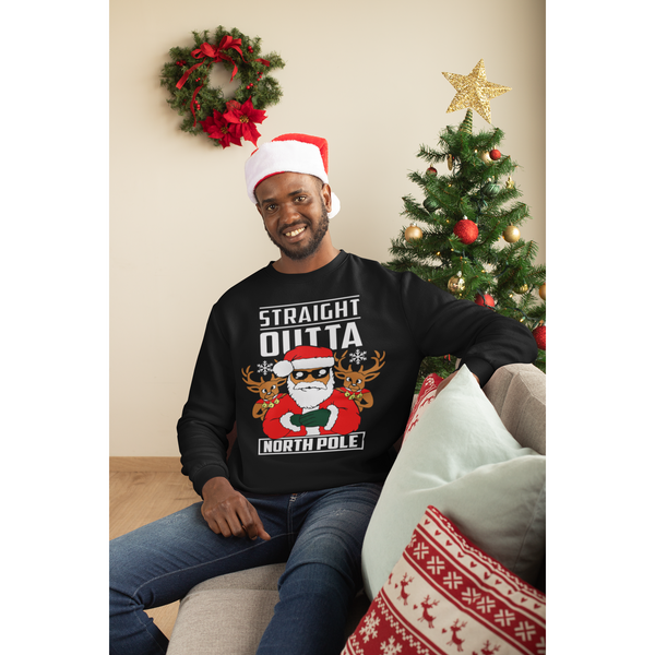 Straight Outta North Pole Christmas Unisex Sweatshirt - Inspire Me Positive, LLC