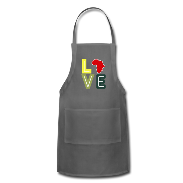 Africa Love Apron - charcoal